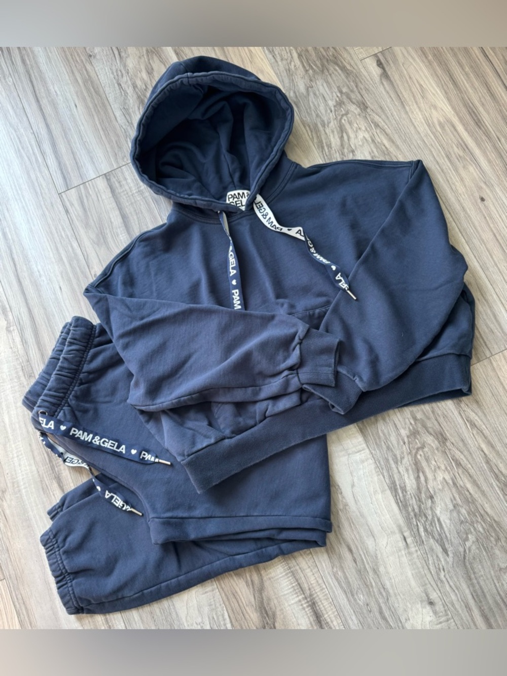 #810 PAM & GELA Navy Blue Hoodie and Joggers Set